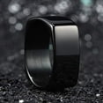 thumbnail image 3 of Wedding Rings for Men or Unisex. 8mm Black Square Band (Stainless Steel), 3 of 7