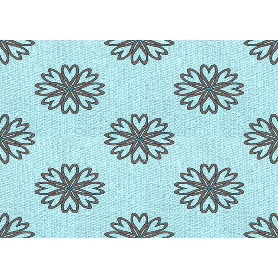 Ahgly Company Machine Washable Indoor Rectangle Transitional Cadet Blue Green Area Rugs, 5' x 8'
