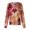 Multicolor, variant on Scrub Jacket for Women Long Sleeve Button Front Leaf Print Lightweight with Chest Pocket Stretch Healthcare Daily Shift,Multicolor(M)