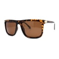 thumbnail image 3 of Mens No Glare Polarized Flat Top Horn Rim Rectangle Sunglasses Tortoise Brown, 3 of 4