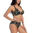 thumbnail image 2 of Wukai Snake And Flower Women's Bikini Set Two Piece,wimsuit High Waisted V Neck Twist Front Adjustable Spaghetti Straps Bathing Suit-Large, 2 of 7