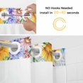 thumbnail image 2 of Sunflower Gnome No Hooks Shower Curtain with Snap-in Liner Vintage Yellow Bee Sunflower Purple Hydrangea White Daisy Blue Grain Shower Curtains for Bathroom, Waterproof, Washable 36"x78", 2 of 9