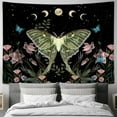 thumbnail image 3 of Yellow Moth Tapestry Wall Hanging, Moon Phase Stars Cute Plants Butterfly Floral Botanical Nature Aesthetic Celestial Wall Tapestries for Bedroom Home Living Room Dorm 60X40 Inch, 3 of 6