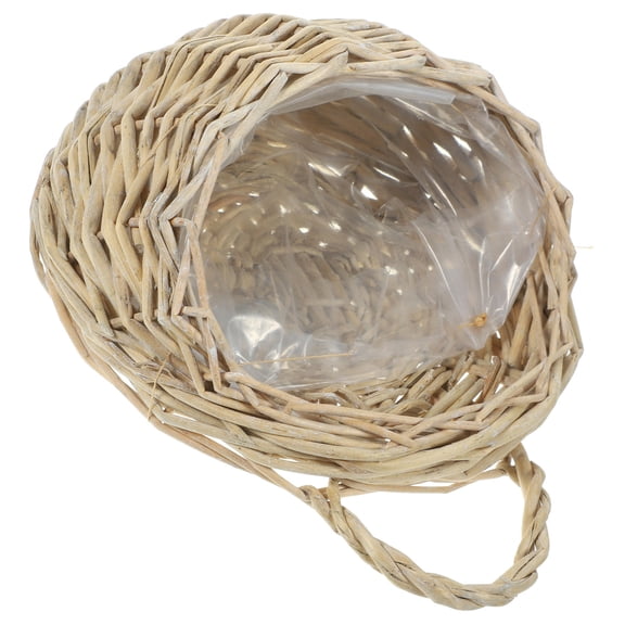 LOLIPPYY Grey Wicker Hanging Storage Basket for Wall Decor, Perfect Flower Basket for Home Organization and Space Saving