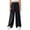 Black, variant on CPNG Girls Cotton Linen Pants Solid Color Elastic High Waist Wide Leg Pants Lightweight Comfortable Breathable Casual Pants