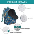 thumbnail image 2 of Marine Animal Sea Turtle Pattern Lightweight Travel Backpack Vintage Style Canvas Bookbag with Tropical Nautical Print Comfortable Carrying and Anti-theft Multifunctional Features for School and Outdo, 2 of 5