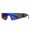 C6 Black Bright Blue, variant on Flat Top Sunglasses, One-Piece Frameless Fashion Glasses with UV400 Protection, Resin Lenses and PC Frame for Women