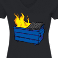 thumbnail image 4 of Inktastic Dumpster Fire Women's V-Neck T-Shirt, 4 of 5