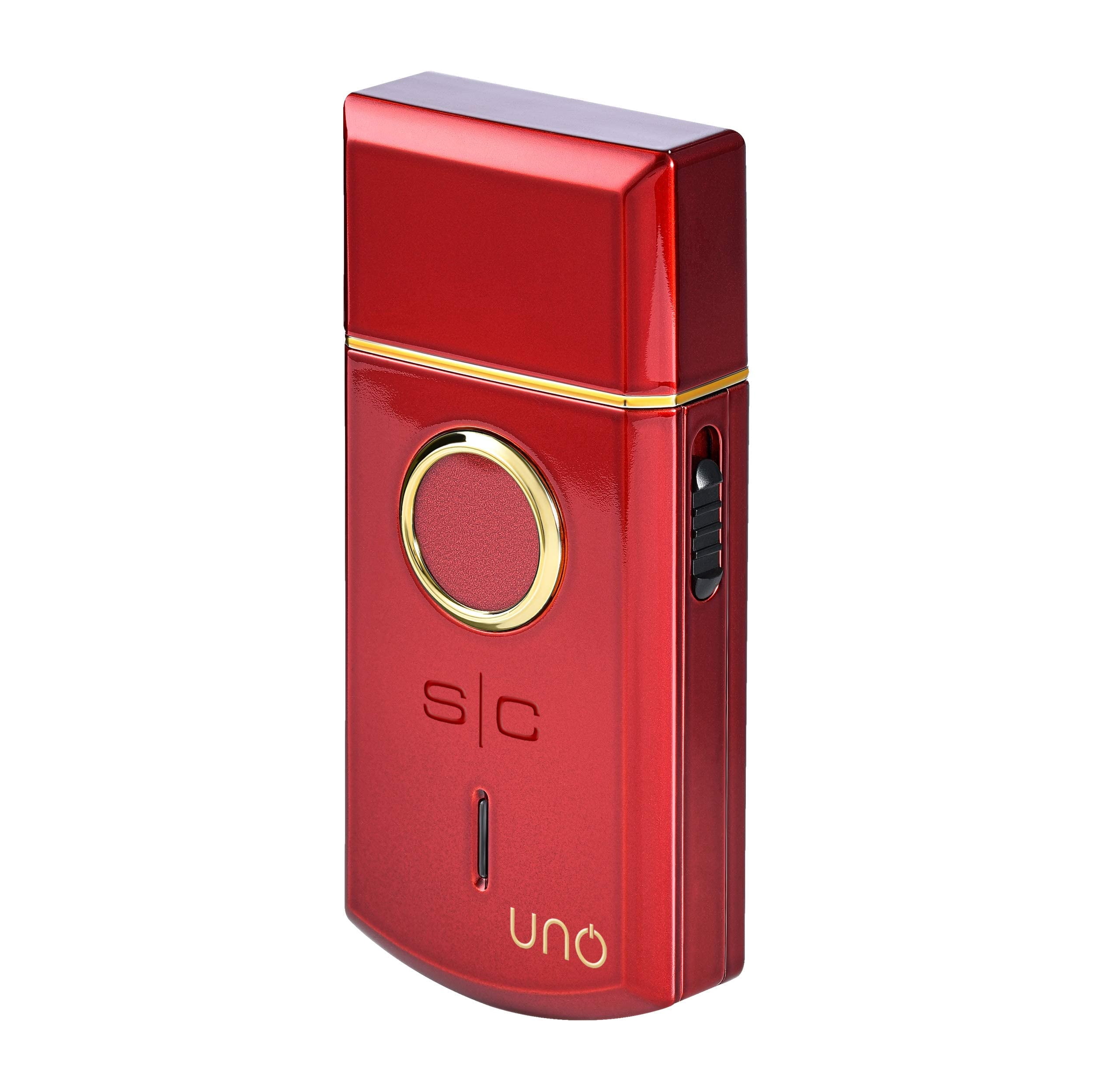StyleCraft Uno Cordless Single Foil Shaver, Mini Travel Size, Portable, Gold Titanium Premium Head, Turbocharged Motor, Red