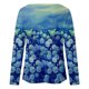 thumbnail image 5 of Blusa de manga larga con cuello redondo y estampado de flores florales para mujer Pompotops FGAJ6746, 5 of 5