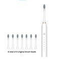 thumbnail image 3 of Cepillo de dientes eléctrico con temporizador inteligente, cepillo de dientes sónico para adultos, blanqueamiento rápido, cepillo de dientes recargable por USB, cabezal de repuesto J189, 3 of 5