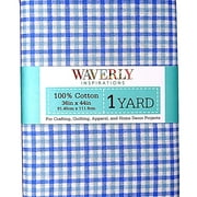 Waverly Inspirations 44" x 1 Yard Cotton Precut Plaid Provence Blue Color Sewing Fabric, 1 Each