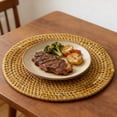 thumbnail image 3 of zhangmingg Hand Woven Rattan Placemats Set Heat Insulating Protectors for Hot Dishes and Drinks Kitchen Dining Table, 3 of 6