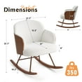 thumbnail image 3 of Merluxy Nursery Rocking Chair for Living Room,Bentwood Frame and Teddy Upholstered,White, 3 of 10