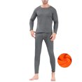 thumbnail image 2 of Wutalume Men Winter Fleece Lined Cotton Thermal Long Johns Top and Bottom Underwear Set, Ultra-Warm for Extreme Cold, Comfortable Base Layer for Daily Use,Dark Gray XL, 2 of 5
