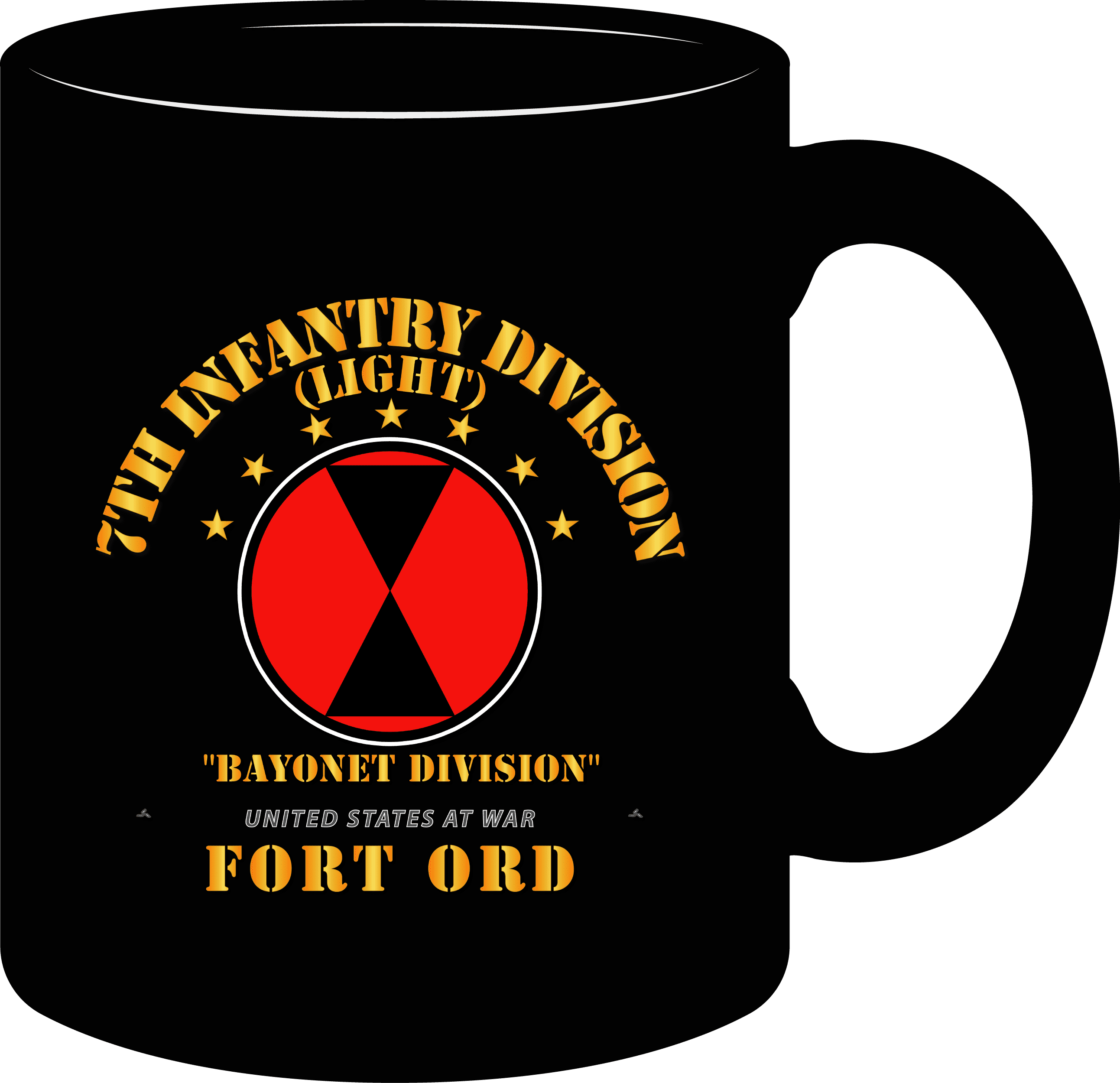 Black, 11 Oz, Coffee Mug - Army - 7th Infantry Division - Ft Ord ...