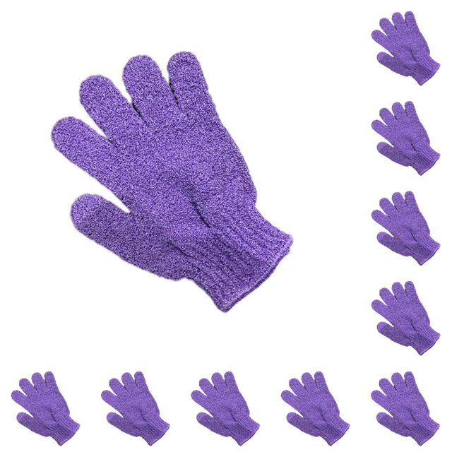 Toystoory Bath Glove Exfoliating Body Bathroom Shower Spa Leg Exfoliator Gloves Scrub Soft Skin Portable Clean Scrubber Massage Violeta 10piezas Toystoory CBP270455