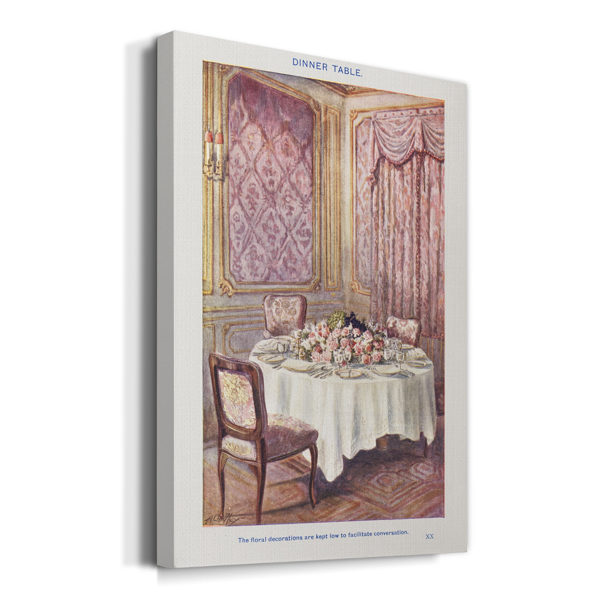 A Dinner Table Premium Gallery Wrapped Canvas - Ready to Hang - 24 x 36