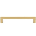 thumbnail image 3 of Contemporary Square Cabinet Pull, 160 Millimeters, Stanless Steel Base Material, Satin Brass by Stone Harbor Hardware, 3 of 3