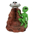 thumbnail image 3 of UFO Green Roswell Alien With Flying Saucer Spaceship Backflow Incense Burner, 3 of 8