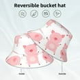 thumbnail image 2 of Yiaed Kawaii Pigs Print Reflective Stripe Bucket Hat Unisex Funny Outdoor Fisherman Cap Beach Sun Hat, 2 of 5