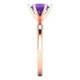 thumbnail image 3 of Solitaire Engagement Ring for Women - 1.5ct Natural Amethyst in 14K Rose Gold Promise Ring, 3 of 6