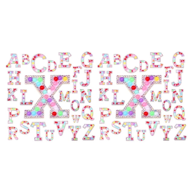 Guardoinrt Sewing Letter Patches Shiny Stitching Ornament Clothes Decor Alphabet Patch Type 2 2Set