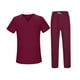 thumbnail image 5 of Conjunto de uniforme de enfermería, conjunto de uniforme de enfermería, mangas cortas, lavable, con bolsillos, suave XL, 5 of 9