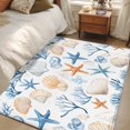 thumbnail image 5 of Summer Blue Area&nbsp;Rug 2.7x5ft Starfish Orange Seashell Coral Ocean Non-Slip&nbsp;Washable Square&nbsp;Rugs Soft Felt Indoor Floor Mat for Bedroom Kitchen Living Room Bathroom, 5 of 9