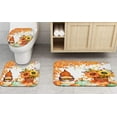 thumbnail image 6 of Autumn Pumpkin Leaves 4PC Shower Curtain Set with Rugs Fall Sunflower Tree Bathroom Curtains Shower with Non-Slip Rug Toilet Lid Cover Bath Mat and 12 Hooks 72x72 inches, 6 of 7