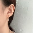 thumbnail image 4 of EOEMY 925 Sterling Silver Lightning Dangle Drop Huggie Hoop Earrings A1849-Gold, 4 of 8
