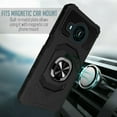 thumbnail image 3 of for Nokia X100 X 100 Ring Phone Case Magnet Mount Ready Slip Guard Grids Pattern Kickstand Hybrid Slim Shock Bumper Cover with Tempered Glass, 3 of 4