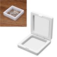thumbnail image 3 of EeaseCA 4pcs Jewelry Brooch Breastpin Jewelry Display Box Transparent Elastic Film Jewelry Container (Small Size White), 3 of 8