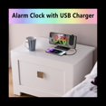 thumbnail image 2 of Reloj Despertador de ProyeccióN para Dormitorio, Pantalla LED de Techo Radio Despertador Digital con Cargador USB y Alarma Dual Negro, 2 of 5