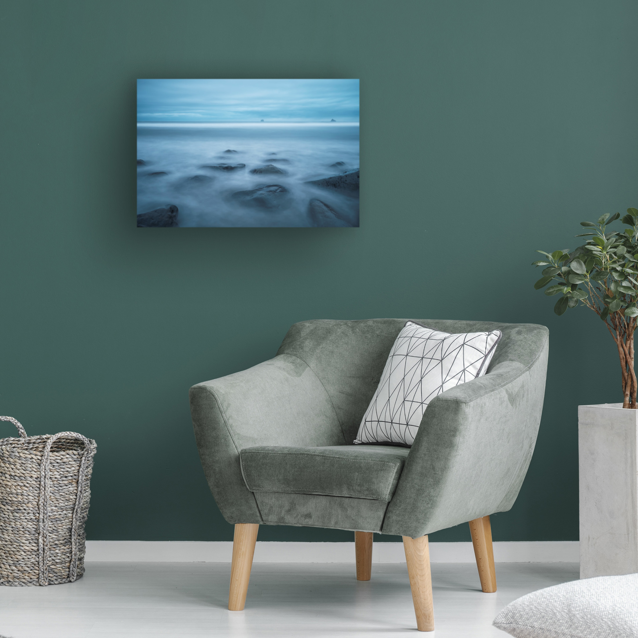 Canvas Wall Art - Lydia Jacobs 'The Blue Hour At Rialto Beach' Wall Art for Living Room, Bedroom, or Office Décor by Trademark Fine Art - 32 x 22 Inches