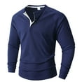 thumbnail image 3 of Yievot Men's Henley T-Shirt Long Sleeve Base Layer Casual Button Slim Fit Undershirt, 3 of 9