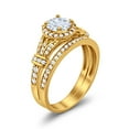 thumbnail image 7 of Two Piece Promise Bridal Set Ring Yellow Tone CZ 925 Sterling Silver Size 4, 7 of 7