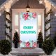 thumbnail image 1 of Christmas Snowman Hanging Cloth Door Curtain Santa Claus Printing Door Decoration Hanging Curtain, 1 of 6