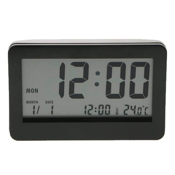 Horloge numérique LCD portable à batterie à quartz pour voitures avec  réveil et support