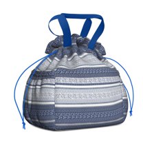 Boho Bohemia Geometric Line Art Drawstring Lunch Bag Women - Drawstring Lunch Bag Insulated for Work Office - Stain-Resistant Large Lunchbags for Women with Multi-Pockets