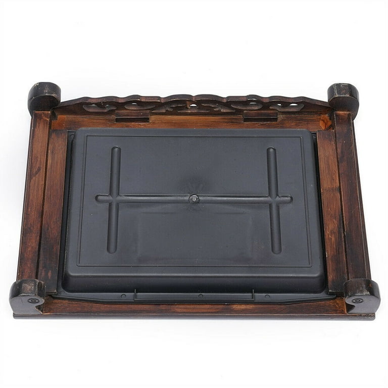 Bamboo Tea Tray, Serving Tray with Water Storage Box Drainage, Portable Tasteful Chinese Kung Fu Tea Accessory, Decorative Tray for Tea Table (35 * 22cm