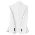 thumbnail image 5 of Htigea Women's Suit Jackets Solid Color Lapel Business Blazers Dressy Long Sleeve Button Down Cardigan Outfit with Pockets White,L, 5 of 5