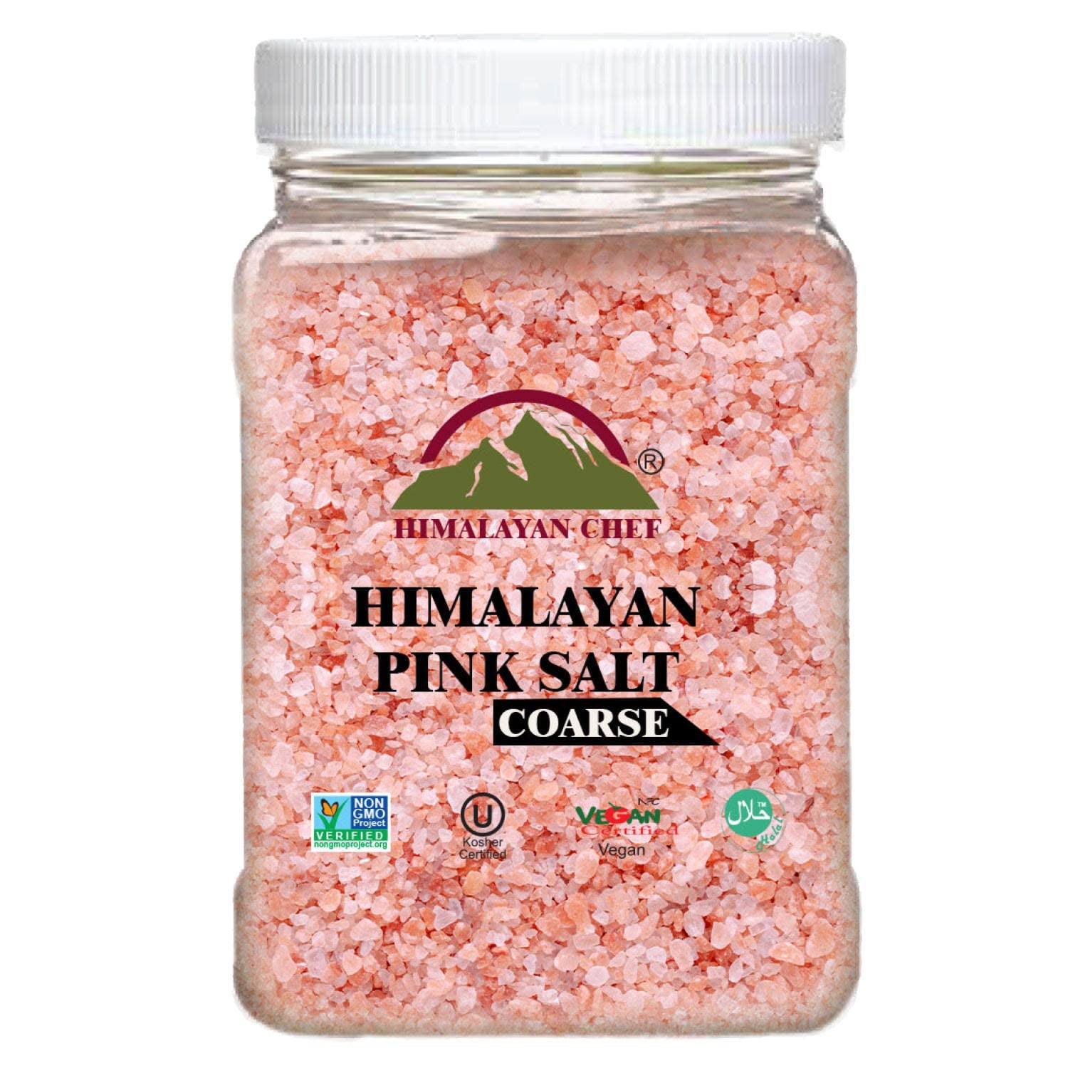Himalayan Chef Pink Himalayan Salt Coarse Grain, Plastic Jar for