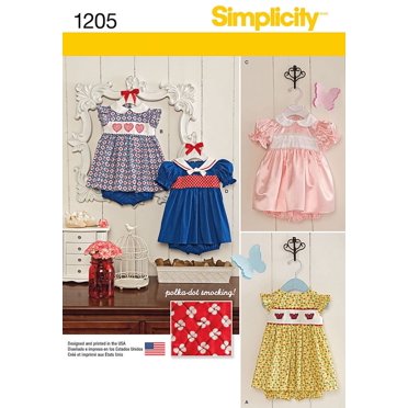Simplicity Babies, Sewing Pattern Dressmaking, XXS‑L, 1 Each