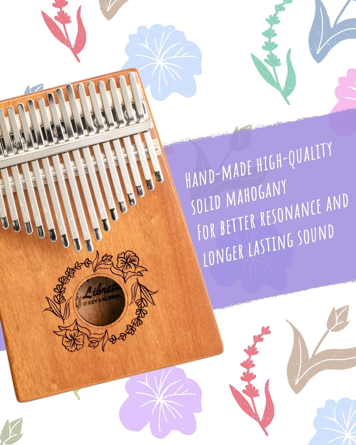 Libretto 17-Key Acoustic Solid Wood Portable Kalimba Finger Piano