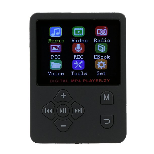 Reproductor de música MP3 y MP4 portátil, delgado, liviano, con pantalla a color, HiFi, USB 2.0, botones cruzados, color negro