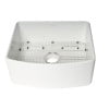 thumbnail image 5 of ALFI Brand ABFC2420-W White Smooth Curved Apron 24" x 20" Single Bowl Fireclay Farm Sink with Grid, 5 of 11