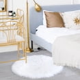 thumbnail image 3 of PiccoCasa Area Rug Faux Fur Carpet for Home, 3x3 Feet Round, Snow White, 3 of 8