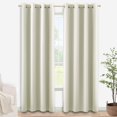thumbnail image 1 of Cortinas Koufall, color crema, para oscurecer habitaciones, 214 cm de largo, 2 paneles, 1 of 9