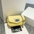 thumbnail image 5 of Women's artificial leather new chain bag simple messenger bag fashion diamond female shoulder bag - yellow, 5 of 5